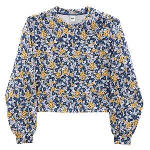 VANS Deco Ditzy Cropped Pullover Crew Fleece Flower Print X Large